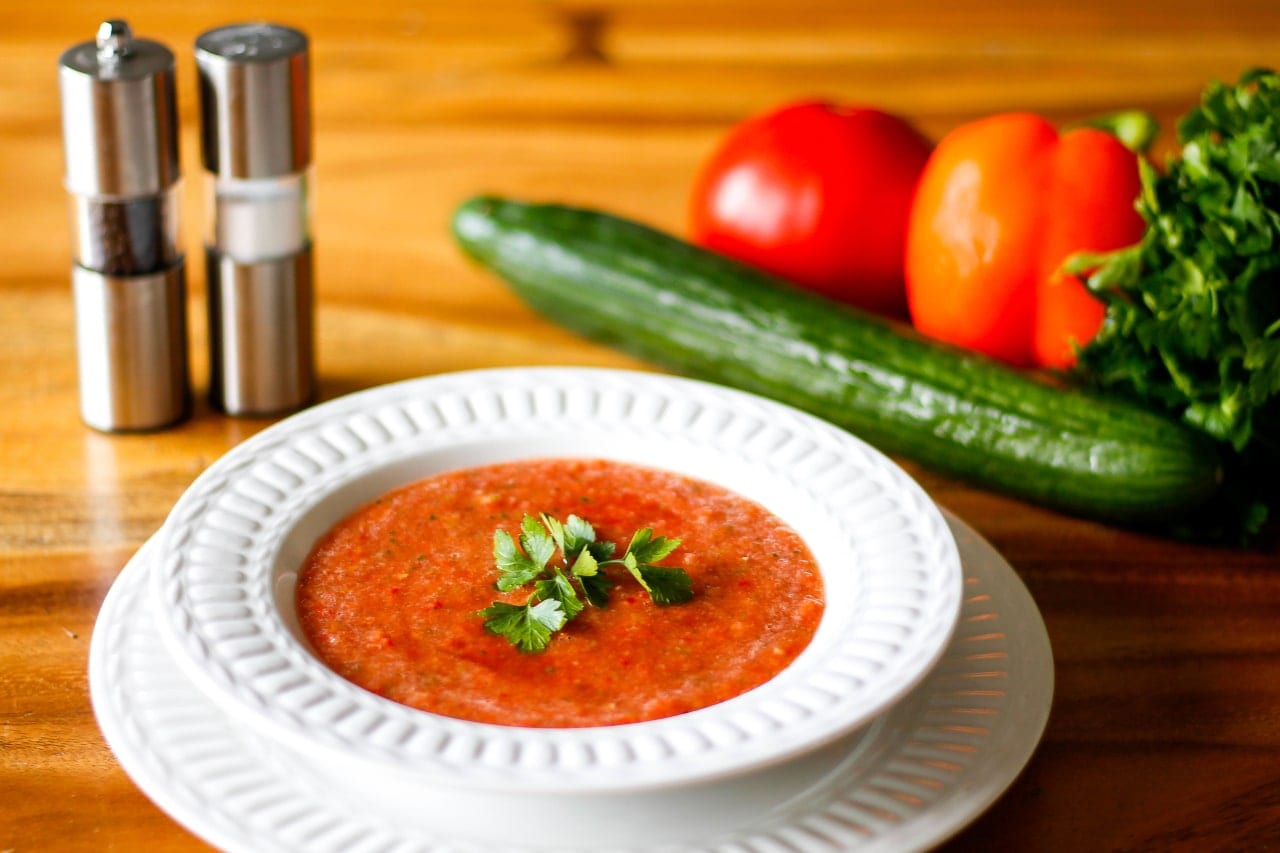 Traditioneller andalusischer Gazpacho 1 Rezept für andalusischen Gazpacho - Mittelmeerdiät