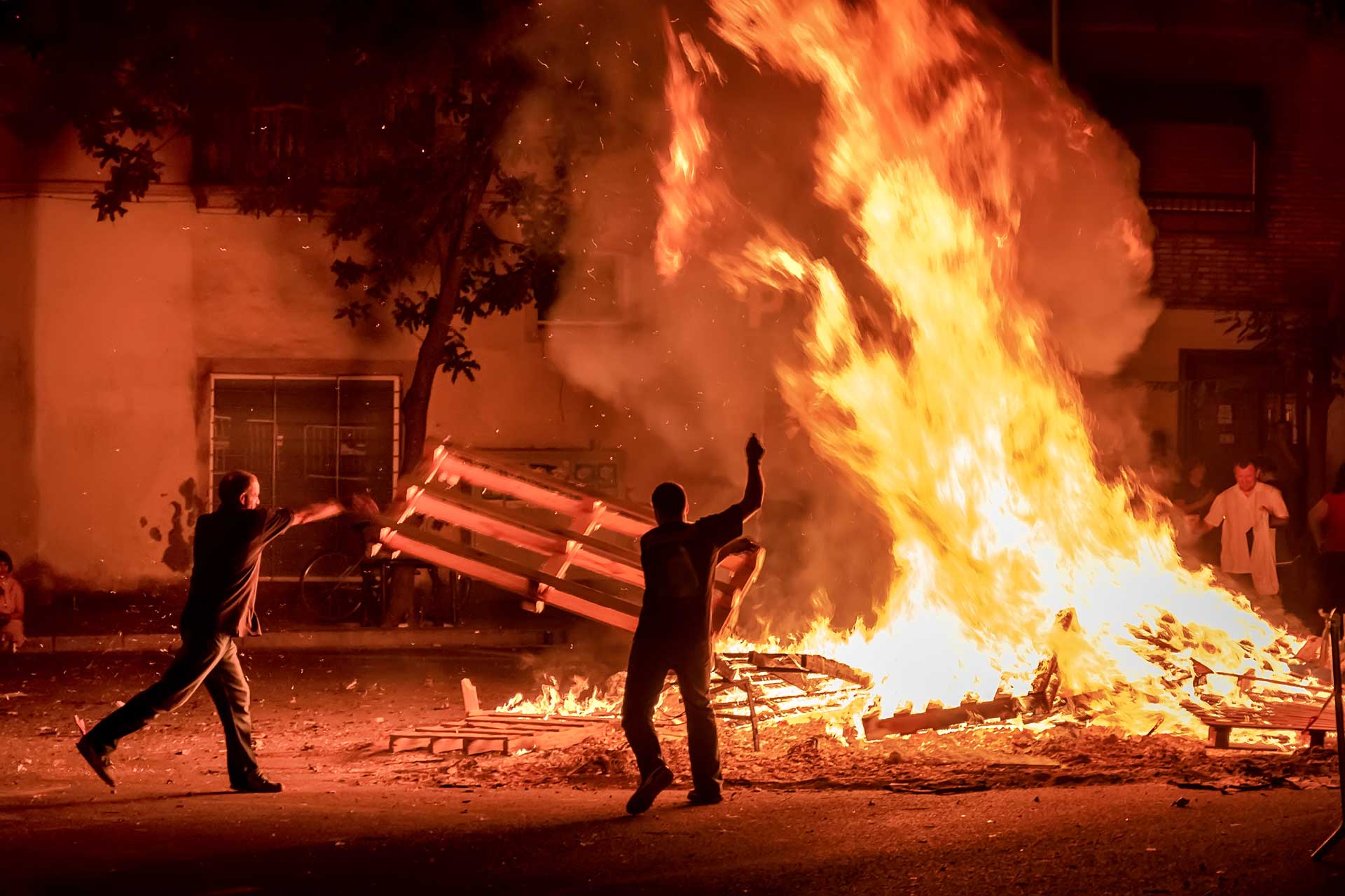 Hogueras en la noche de San Juan, Mallorca